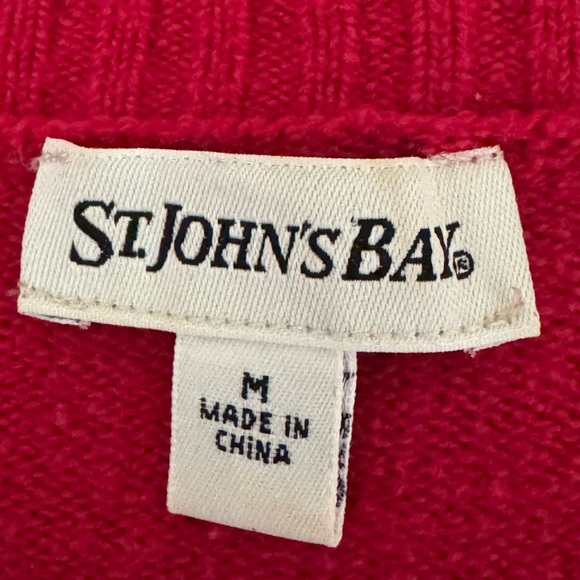 C-27 St. John’s Bay Red Long Sleeve PulloverSweater Size‎ M - Picture 13 of 16